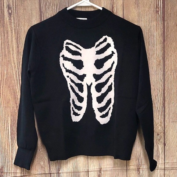 Boys Shein Sweater Sz 11/12 yrs Black White Long Sleeved Top - Picture 1 of 4